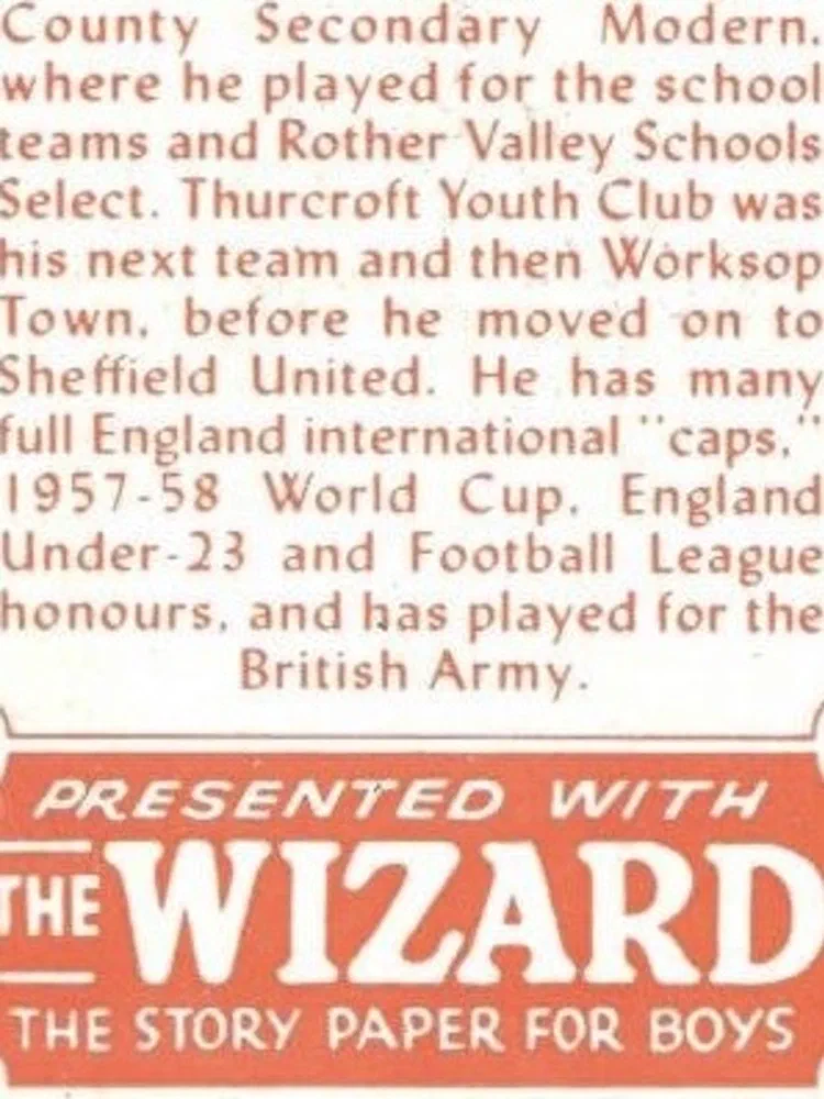 D.C. Thomson Wizard World Cup Footballers 1958