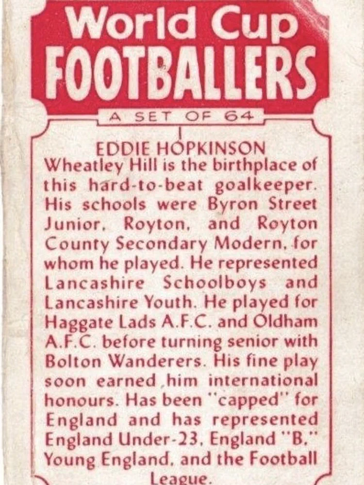 D.C. Thomson Adventure World Cup Footballers 1958